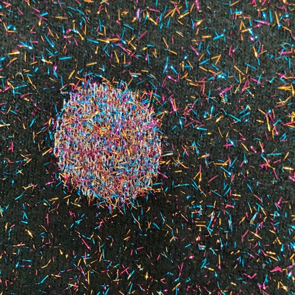 Offer $10 Apt 9 black multi color metallic accent polka dot retro sweater L - Picture 13 of 17